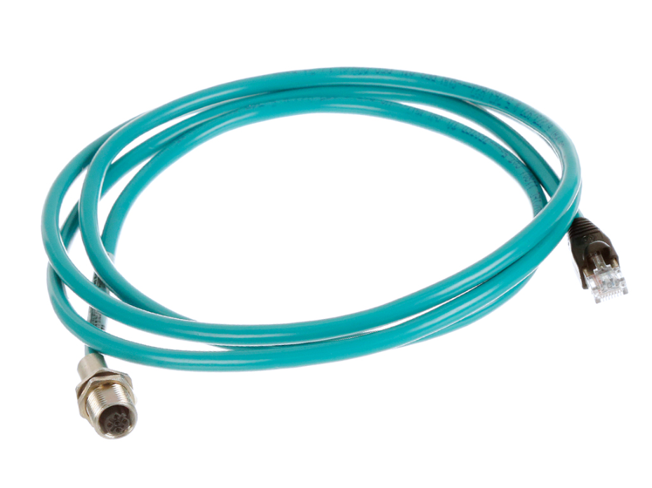 Ultra-Lock (M12) D-Coded to RJ-45 Adapter, Straight to Straight, 4-Pole Female to RJ45 Male, Unshielded PVC, 3.0m (9.84') Length