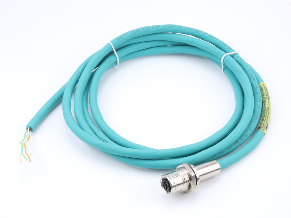 Ultra-Lock (M12) Single-Ended Receptacle, 4 Poles, D-Coded, Female (Straight) to Pigtail, 2.0m (6.56') Length
