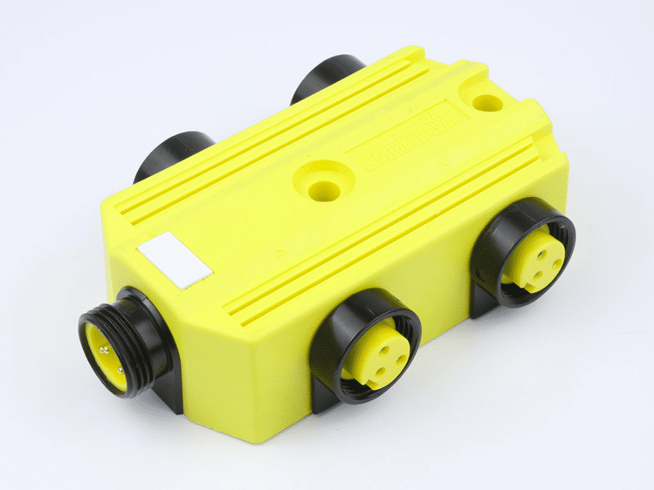 Mini-Change MPIS, 3 Pole, 4 Ports, Straight Wiring, Yellow Housing