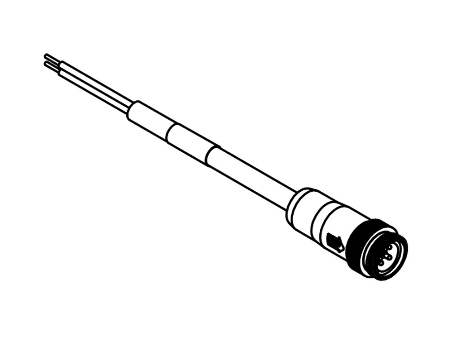BradPower A-Size (7/8”–M22) Single-Ended Cordset, 4 Poles, Male (Straight) to Pigtail, 14 AWG, Gray PVC Cable, 2.0m (6.56') Length