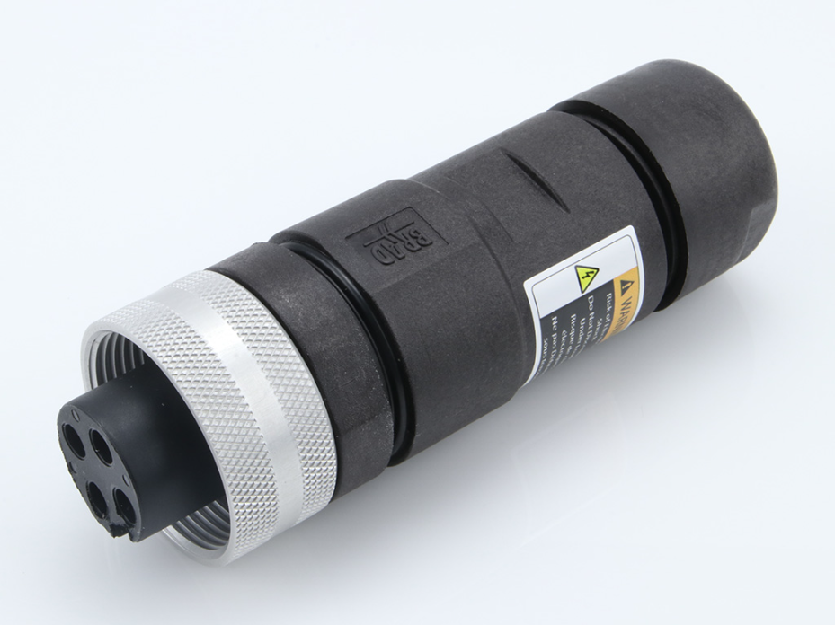 BradPower D-Size (1 3/8"–M35) Female Field Attachable, 4-Pole, Straight
