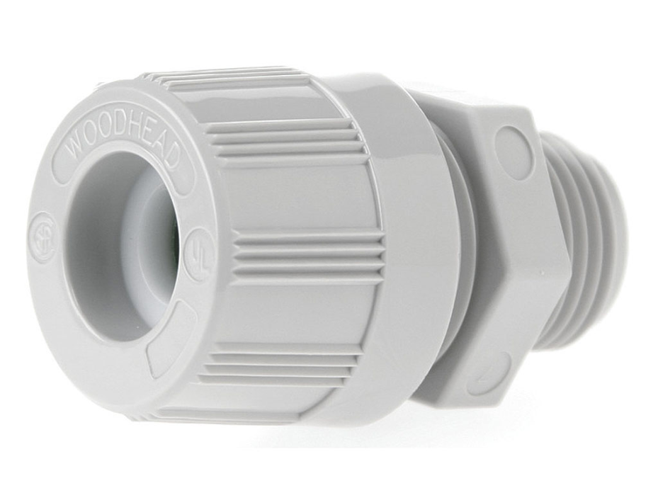 MAX-LOC Strain Relief Cord-Sealing Grip, 3/8" NPT, Straight Male, Cable Diameter 4.75-6.35mm (.187-.250")