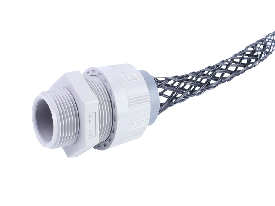 MAX-LOC Strain Relief Cord-Sealing Grip, 3/4" NPT, Straight Male, Cable Diameter 15.88-19.05mm (.625-.750"), Non-Metallic Mesh