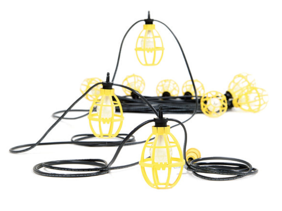 Pro-Yellow Stringlight, 150W, 12/2 TC2 with 2.43m Lead, 10 Sockets with Guards, Lamp-It-In-the-Box Packaging, Overall Length 30.48m (100.0'), cULus Listed