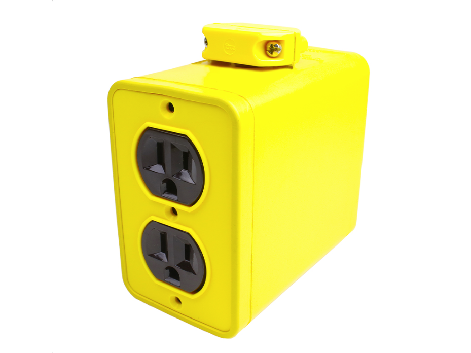 Super-Safeway Multiple Outlet Box, Extended Depth, 2-Sided, NEMA 5-15, Cord Clamp, Duplex Cover Plates