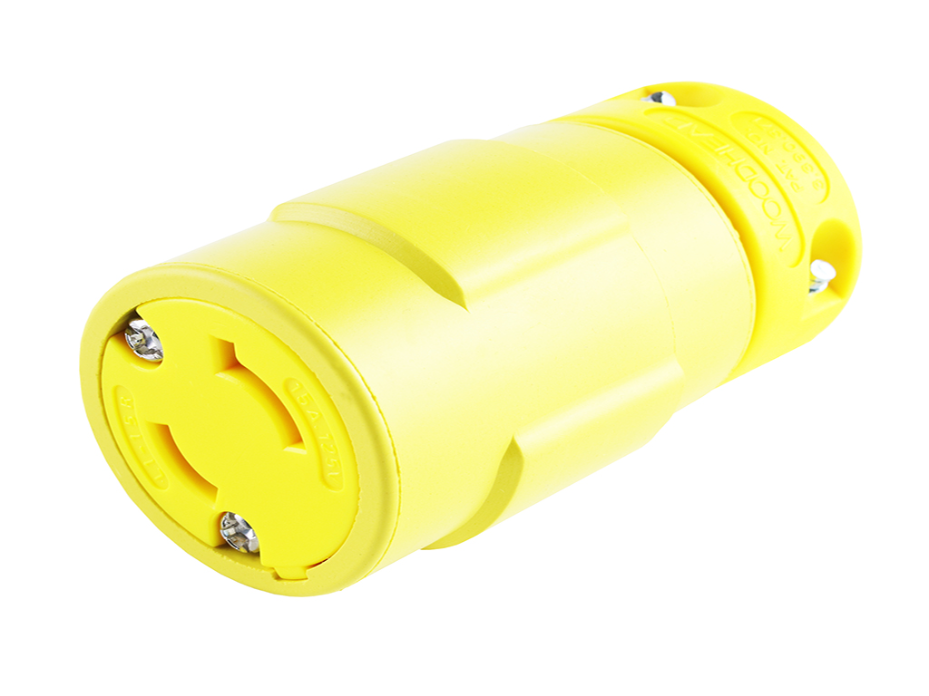 Super-Safeway Connector with Locking Blade, 2 Pole/2 Wire, NEMA L1-15, 125V