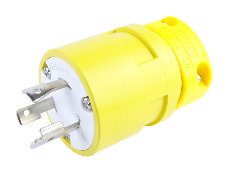 Super-Safeway Plug with Locking Blade, 2 Pole/3 Wire, NEMA L6-20, 250V