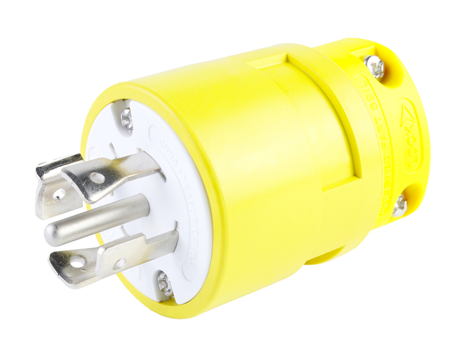 Super-Safeway Plug with Locking Blade, 4 Pole/5 Wire, NEMA L21-20, 3ø 208V