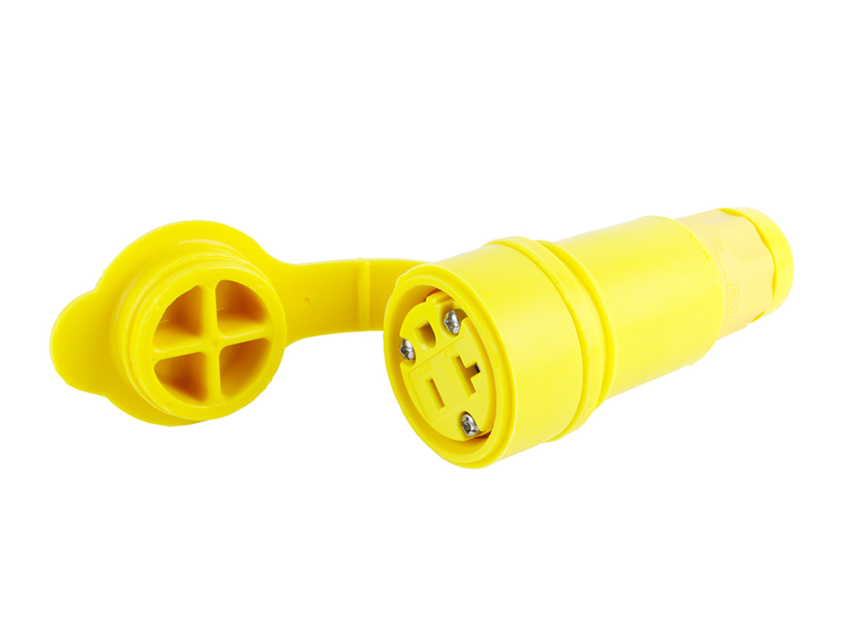 Watertite Extreme Connector, 2 Pole/3 Wire, NEMA 5-20, 125V, Cord Grip Body Size F2, Silicone Husk
