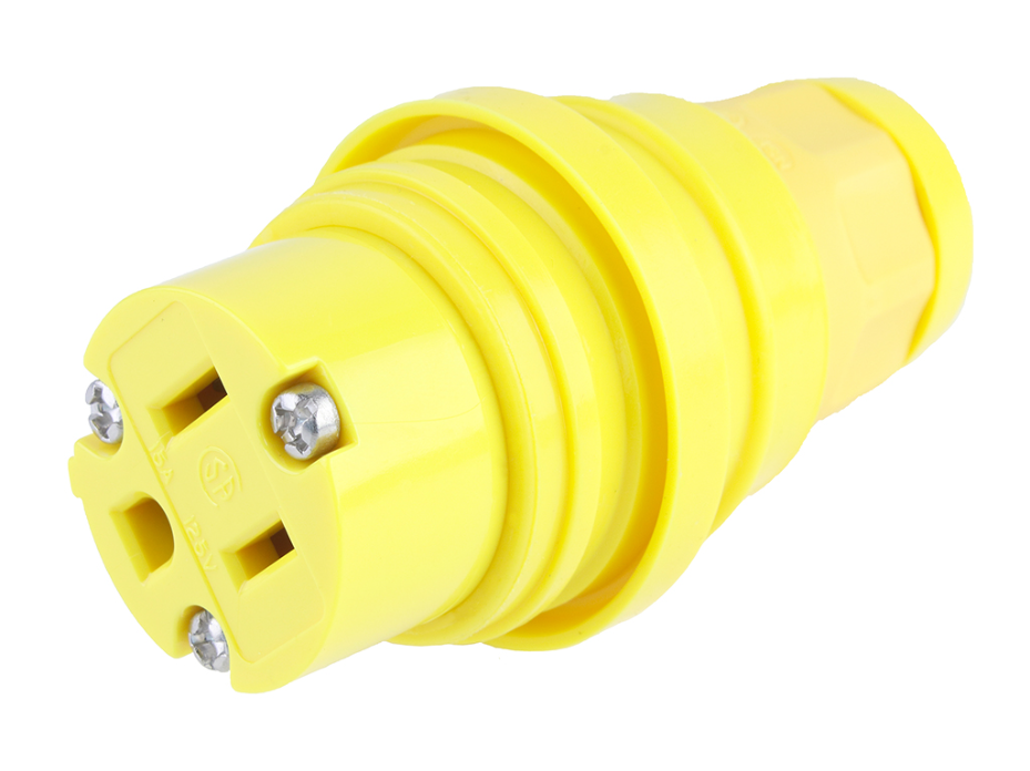 Watertite Extreme Connector for Male Receptacle, 2 Pole/3 Wire, NEMA 5-15, 125V, F2, Silicone Husk