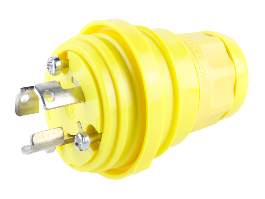 Watertite Extreme Plug with Locking Blade, 2 Pole/3 Wire, NEMA L7-15, 277V, Cord Grip Body Size F2, Silicone Husk