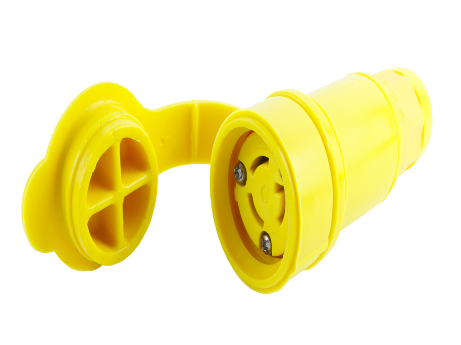 Watertite Extreme Connector with Locking Blade, 2 Pole/3 Wire, NEMA L5-15, 125V, Cord Grip Body Size F2, Silicone Husk
