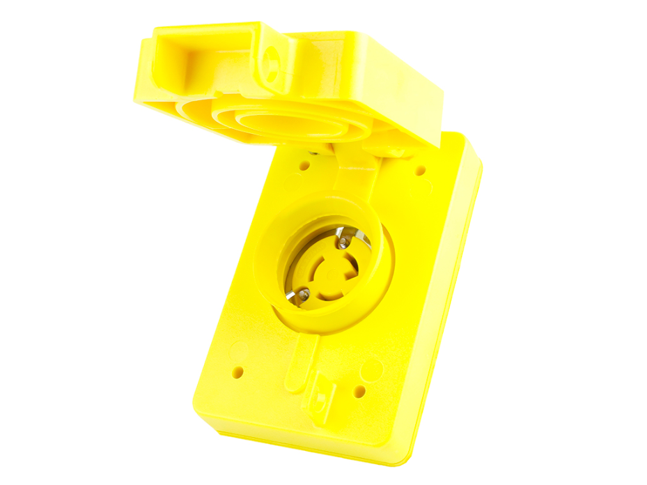 Watertite Extreme Receptacle with Single Flip Coverplate with Locking Blade, 2 Pole/3 Wire, NEMA L7-15, 277V