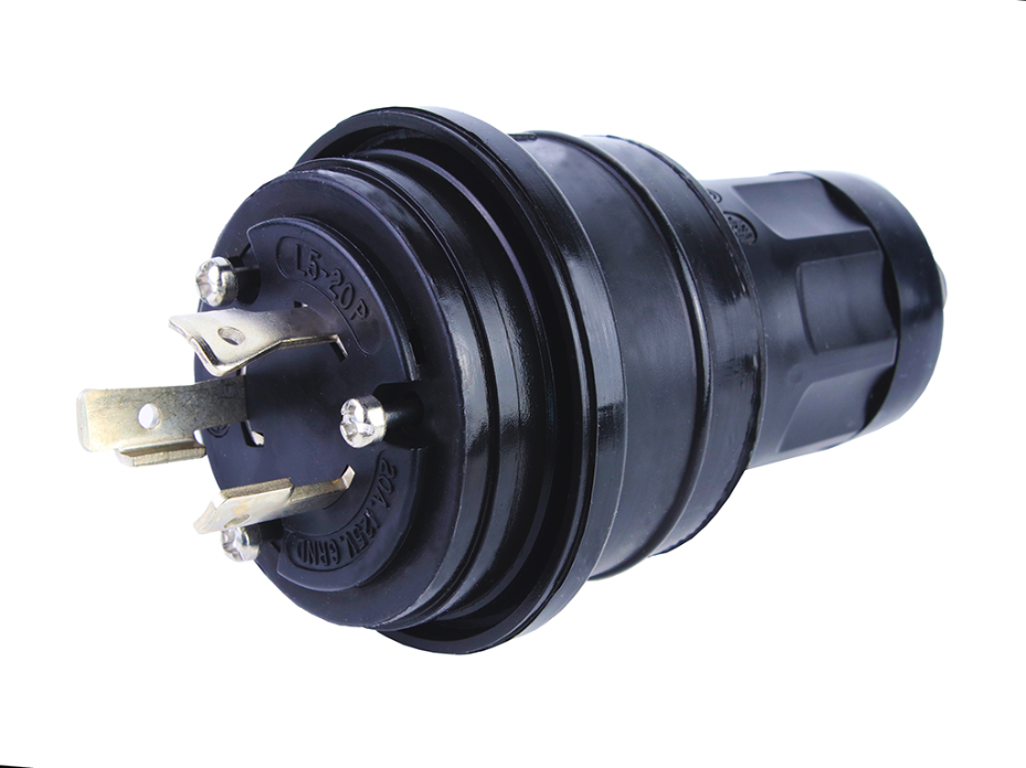 Watertite Extreme Plug, 2 Pole/3 Wire, NEMA L5-20 125V, Black