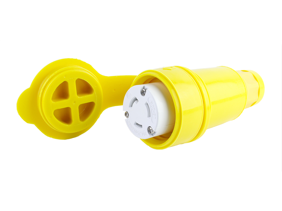 WatertiteExtreme Connector with Locking Blade, 2 Pole/3 Wire, NEMA L6-20, 250V, Cord Grip Body Size F3