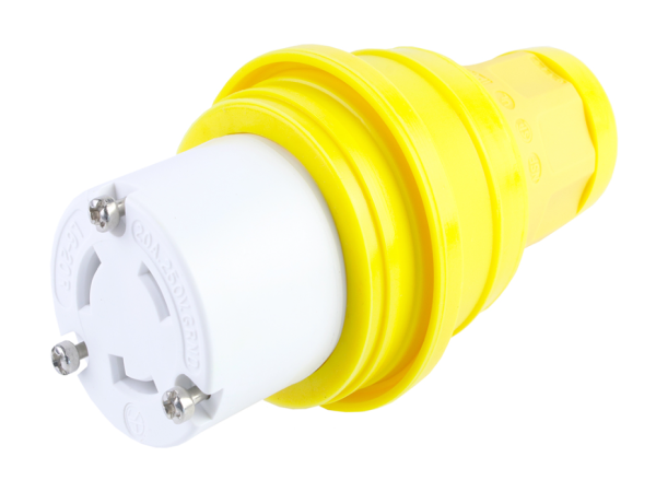 Watertite Extreme Connector for Male Receptacle with Locking Blade, 2 Pole/3 Wire, NEMA L6-20 250V, F3