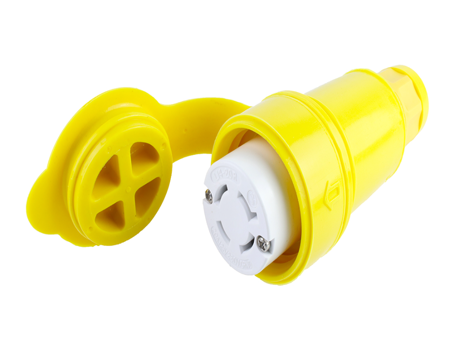 Watertite Extreme Connector with Locking Blade, 3 Pole/4 Wire, NEMA L14-20, 250V, Cord Grip Body Size F3