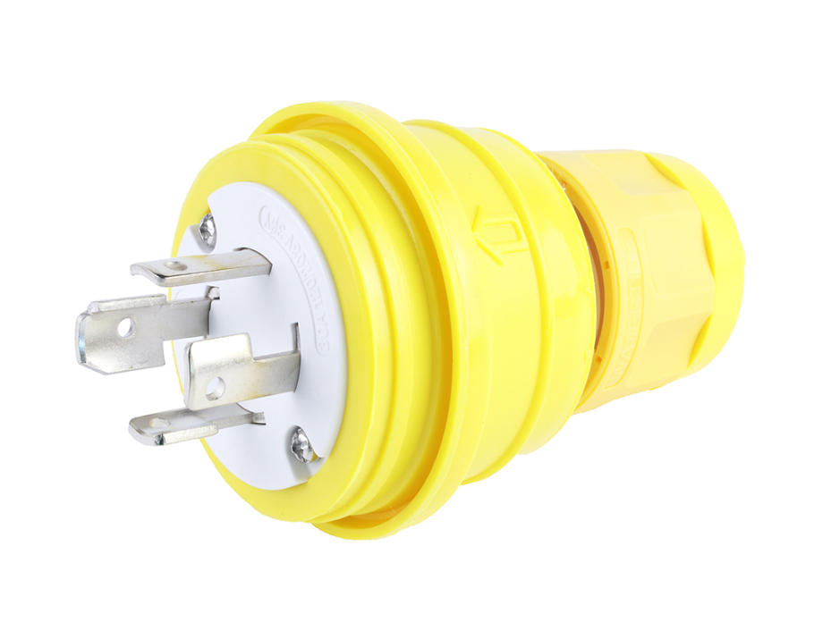 Watertite Extreme Plug with Locking Blade, 4 Pole/4 Wire, Non-NEMA, 250V, Cord Grip Body Size F4