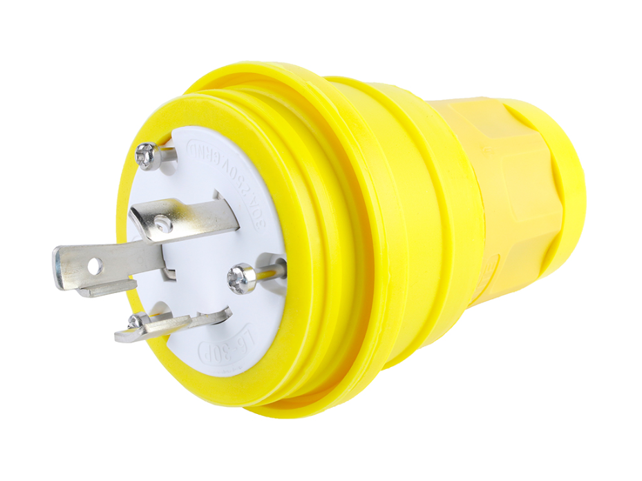 Watertite Extreme Plug with Locking Blade, 2 Pole/3 Wire, NEMA L6-30, 250V, Cord Grip Body Size F4
