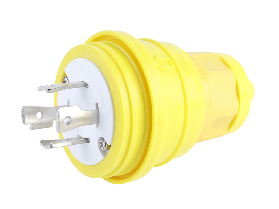 Watertite Extreme Plug with Locking Blade, 3 Pole/4 Wire, NEMA L17-30, 3ø 600V, Cord Grip Body Size F4