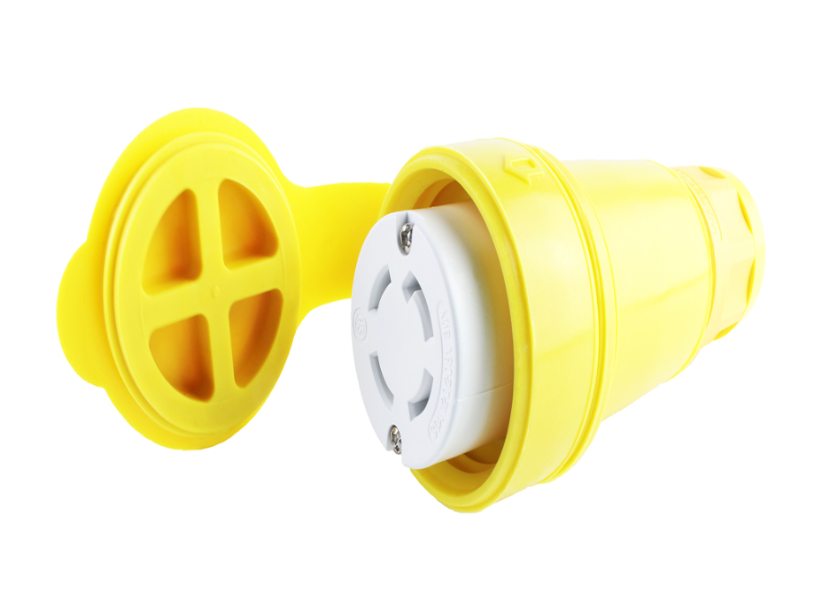 Watertite Extreme Connector with Locking Blade, 4 Pole/4 Wire, Non-NEMA,  250V, Cord Grip Body Size F4