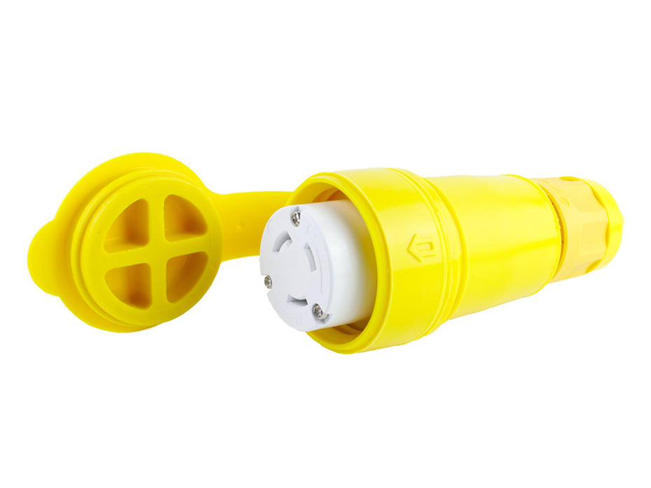 Watertite Extreme Connector with Locking Blade, 2 Pole/3 Wire, NEMA L5-30, 125V, Cord Grip Body Size F4
