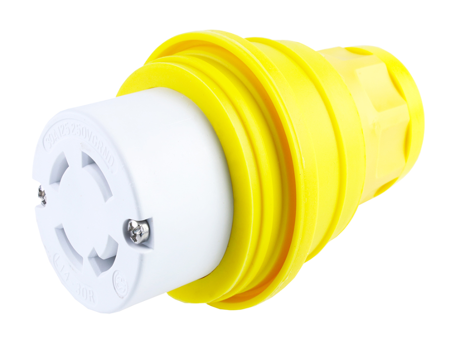 Watertite Extreme Connector for Male Receptacle with Locking Blade, Single Flip Coverplate, 3 Pole/4 Wire, Neman L14-30, 125V/250V, F4