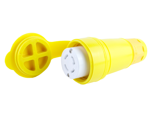 Watertite Extreme Connector with Locking Blade, 3 Pole/4 Wire, NEMA L15-30, 3ø 250V, Cord Grip Body Size F4