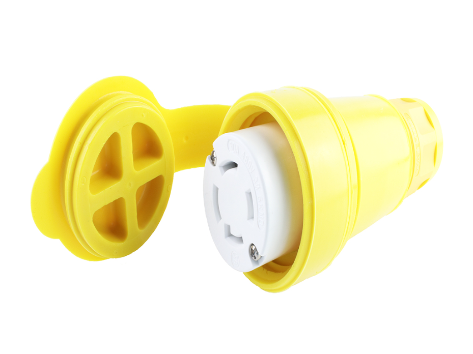 Watertite Extreme Connector with Locking Blade, 3 Pole/4 Wire, NEMA L16-30, 3ø 480V, Cord Grip Body Size F4
