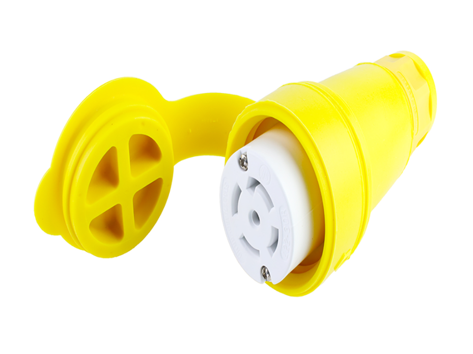 Watertite Extreme Connector with Locking Blade, 4 Pole/5 Wire, NEMA L22-30, 3ø 480V, Cord Grip Body Size F4