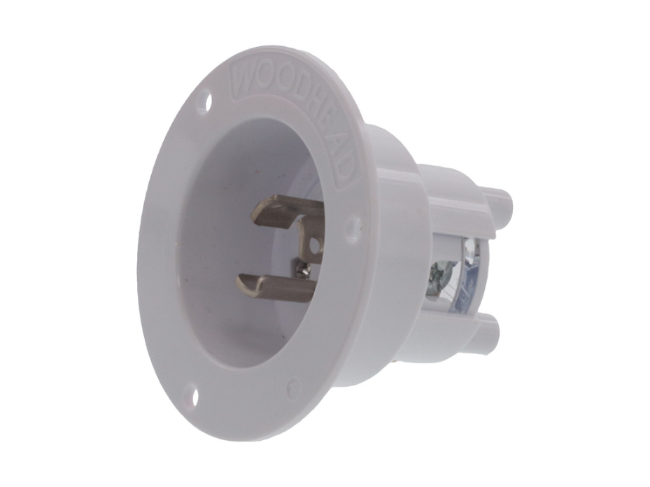 Safeway Flanged Inlet with Locking Blade, 2 Pole/3 Wire, NEMA L7-15, 277V