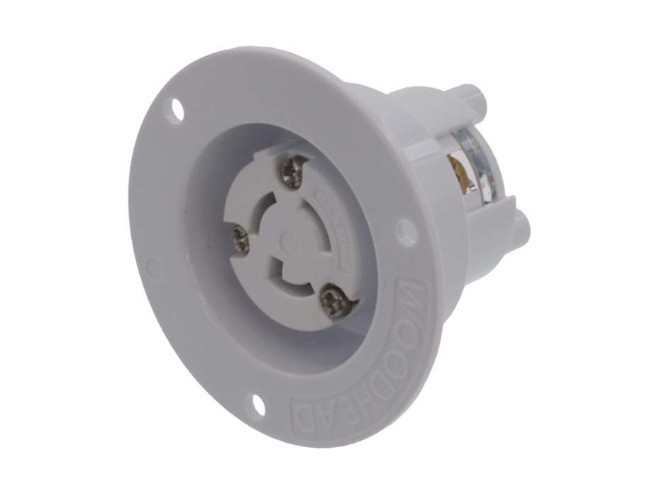 Safeway Flanged Receptacle with Locking Blade, 2 Pole/3 Wire, NEMA L7-15, 277V