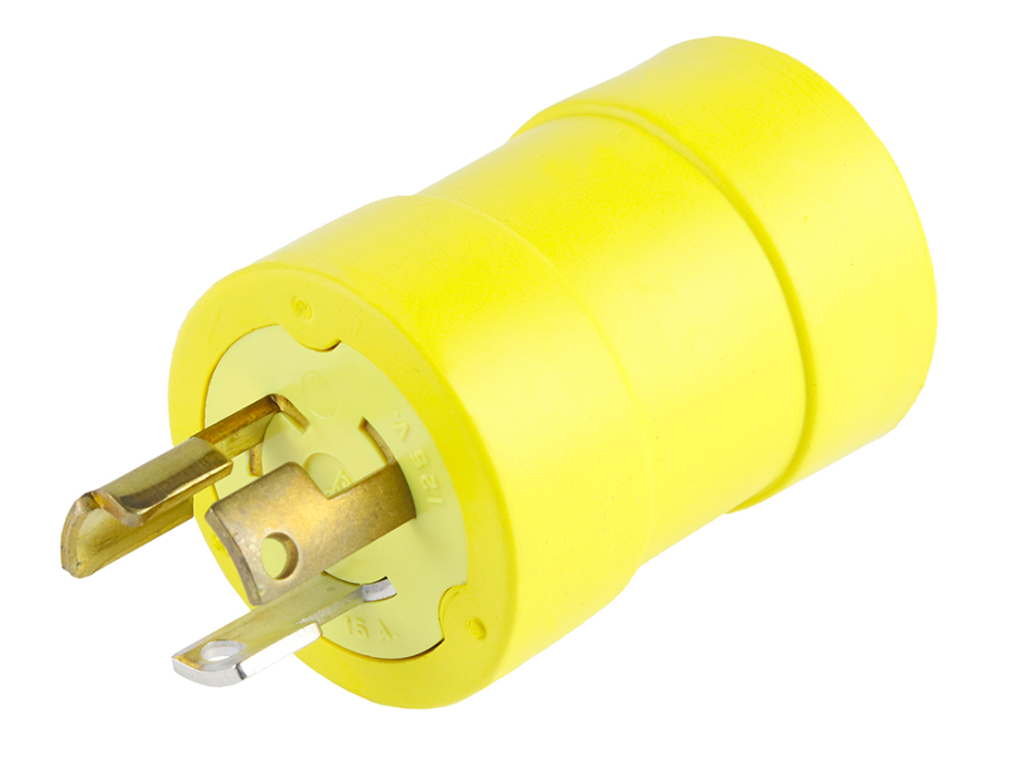 Super-Safeway Adapter NEMA 5-15 Receptacle - Female End 15A/125V, NEMA L5-15 Plug - Male End, 15A/125V