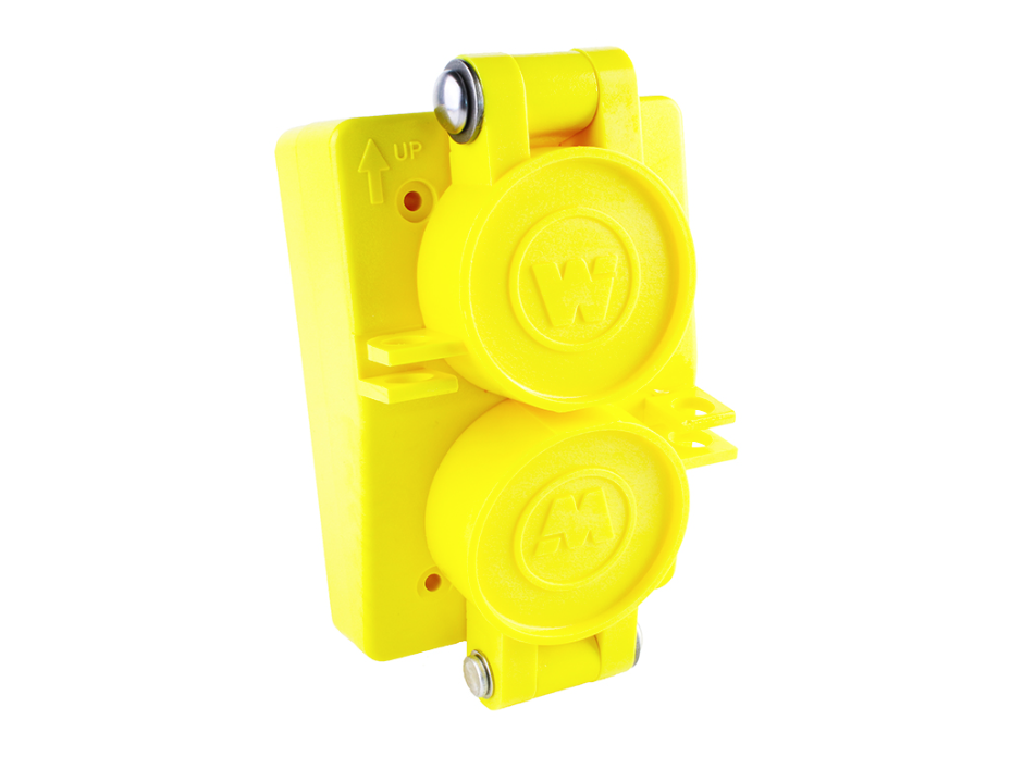 Watertite Replacement Covers for FS/FD Box, NEMA 5-15, Duplex 15, 20A Straight Blade Yellow