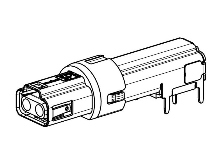T1 Industrial Single-Pair Ethernet (SPE) PCB Jack, M12, Right-Angle, IP67