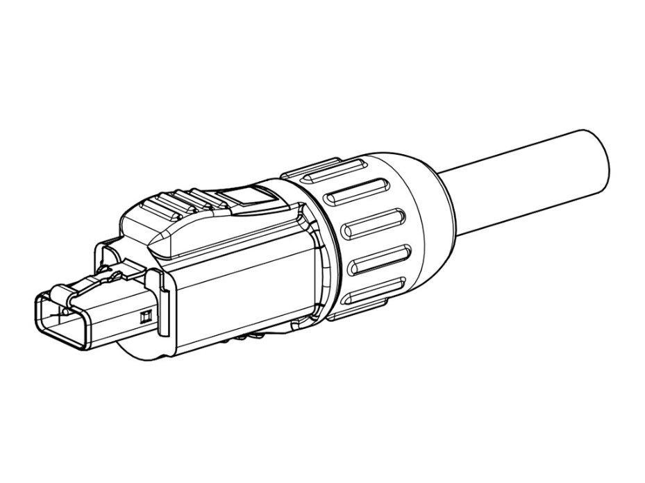 T1 Industrial Single-Pair Ethernet (SPE) Field Attachable Connector, 2 Poles, Straight, Male, Cable Diameter 4.80mm