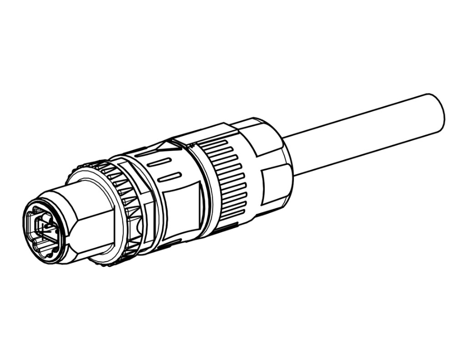 T1 Industrial Single-Pair Ethernet (SPE) M12 Field Attachable Connector, 2 Poles, Straight, Male, Cable Diameter 6.30mm