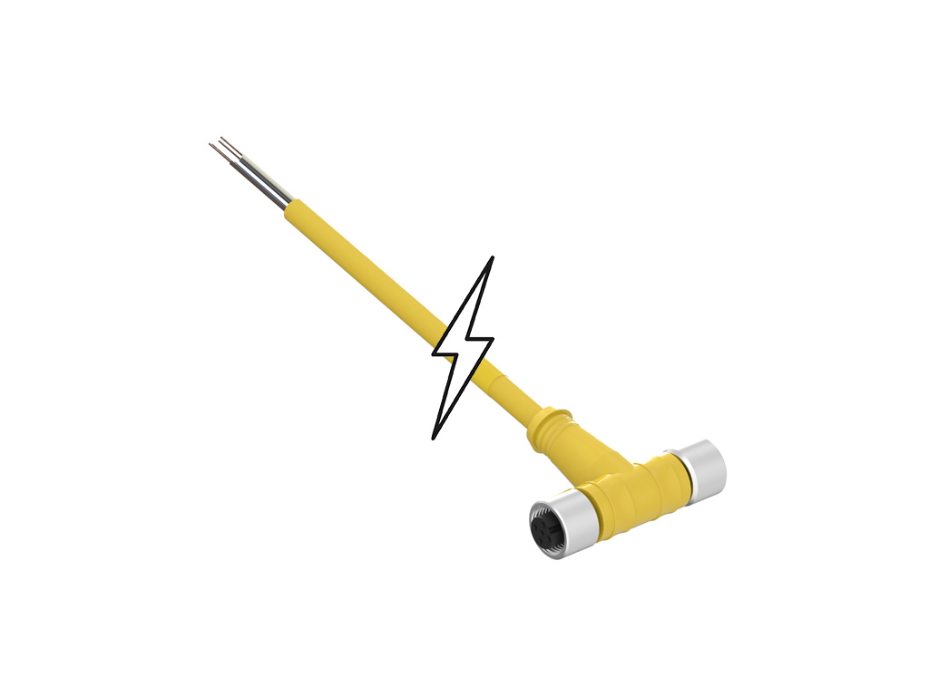 Micro-Change (M12) Power Tap, Female Tee with Pigtail Drop, 5.08m, meets  NMEA 2000