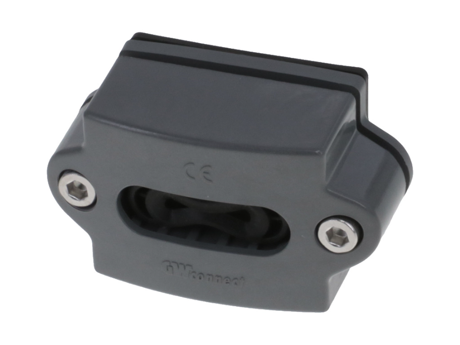 GWconnect Ribbon Cable Gland, Size 10B, Waterproof/Dustproof, Ribbon Cable 3.80-9.00mm x 17.00-23.00mm, Grey RAL 7037