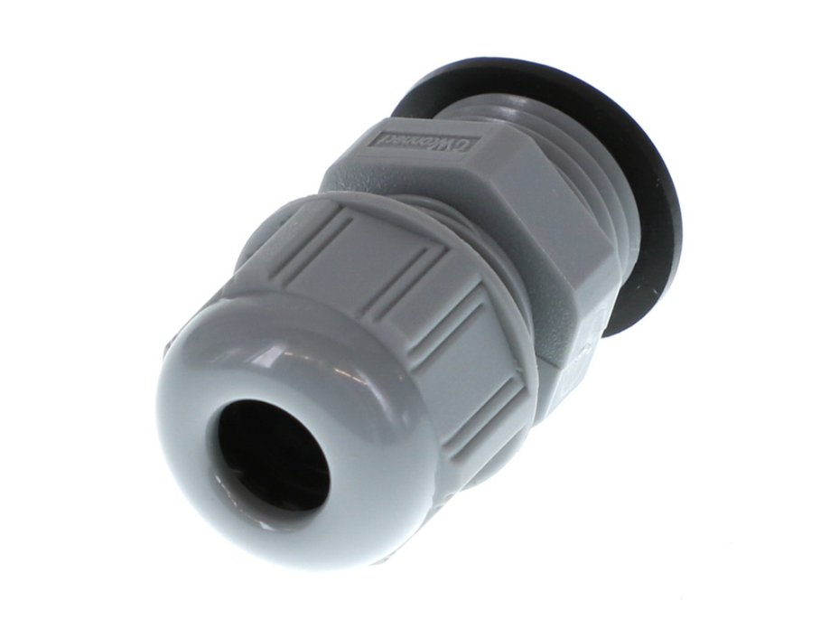 GWconnect Plastic Gable Gland, with Gasket, M16x1.5 Thread, Grey RAL 7001