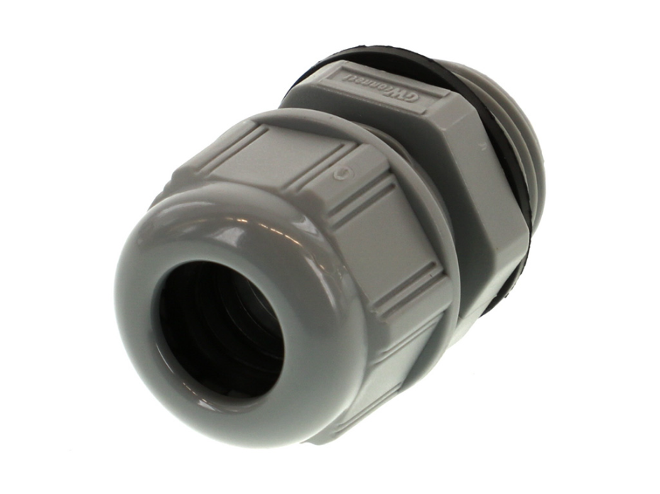 GWconnect Plastic Gable Gland, with Gasket, M20x1.5 Thread, Grey RAL 7001