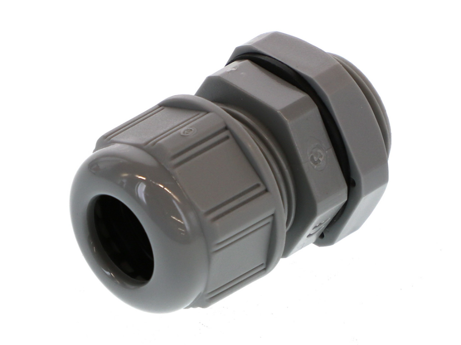 GWconnect Plastic Gable Gland, with Gasket and Nut, M20x1.5 Thread, Grey  RAL 7001
