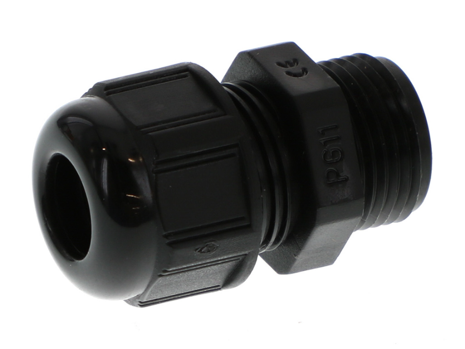 GWconnect Plastic Gable Gland, with Gasket, Pg11 Thread, Black RAL 9005