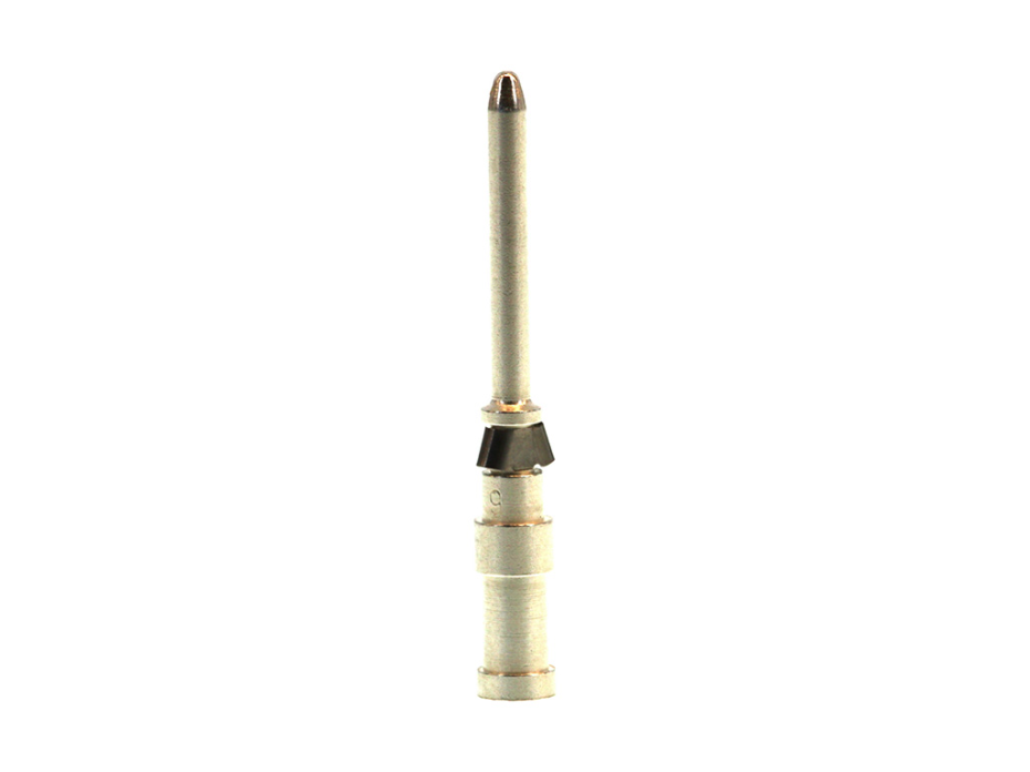 GWconnect Turned Crimp Contact for 10A Inserts and Modules, Male, Silver  (Ag) Plated Copper Alloy, 0.75mm² (18 AWG), 100 per Bag