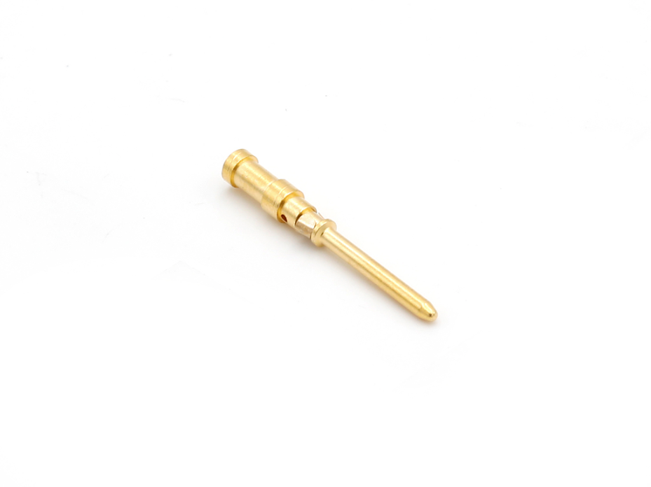 GWconnect Turned Crimp Contact for 10A Inserts and Modules, Male, Gold (Au) Plated Copper Alloy, 0.75mm² (18 AWG), 100 per Bag