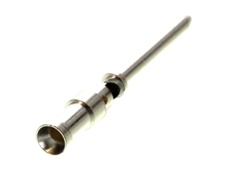 GWconnect Turned Crimp Contact for 10A Inserts and Modules, Male, Silver  (Ag) Plated Copper Alloy, 1.00mm² (18 AWG), 100 per Bag