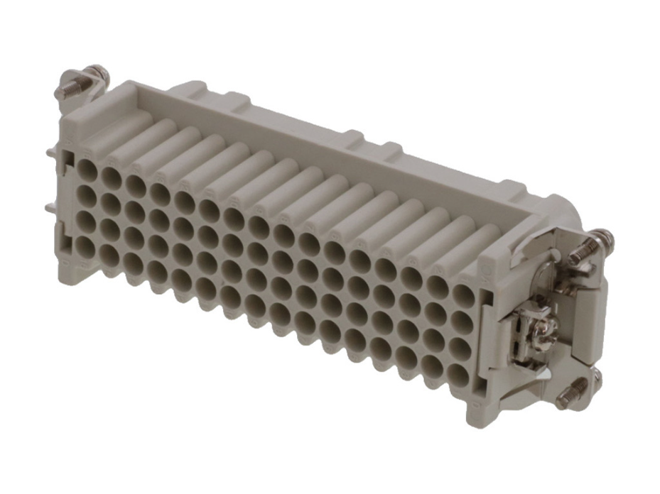 GWconnect Crimp Contact Insert, Female, 64-Pole, 10A, for Turned or Stamped Crimp Contacts, Size 24B «104x27»