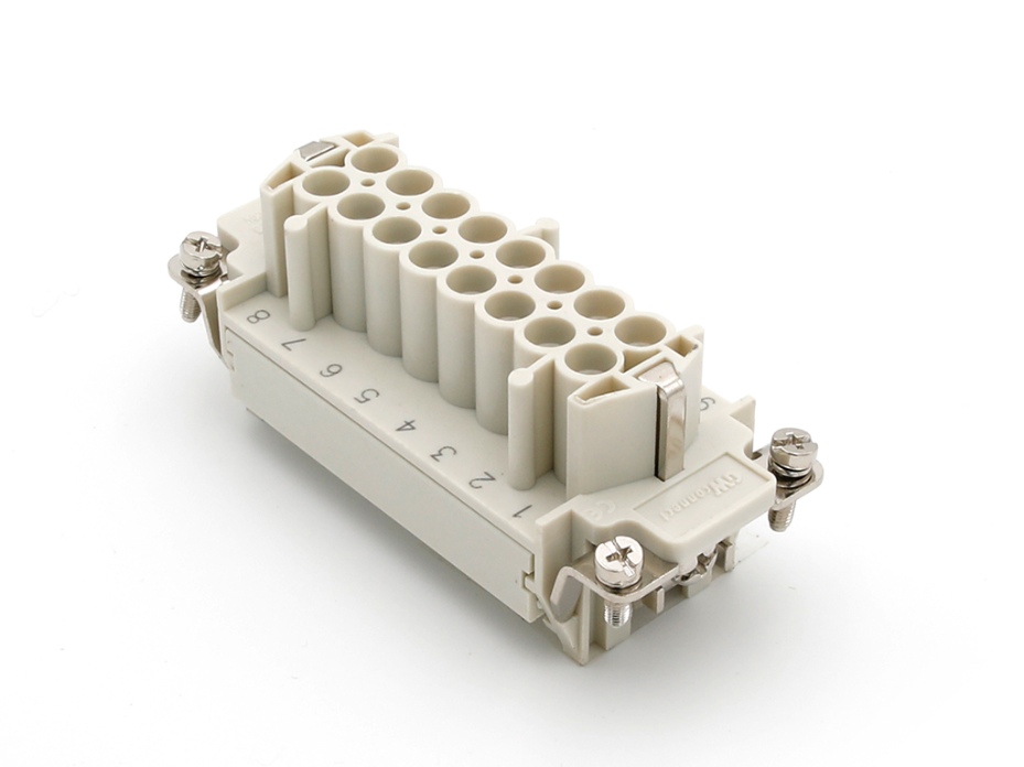GWconnect Crimp Contact Insert, Female, 16-Pole, 16A, Numbered 1-16, for  Crimp Contacts, Size 16B «77x27»