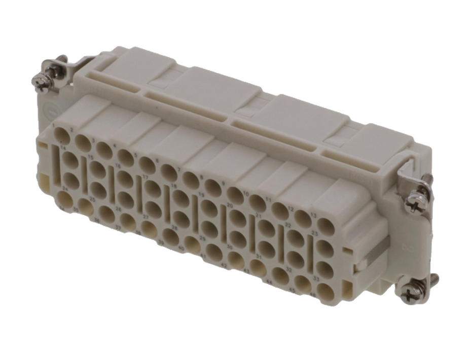 GWconnect Crimp Contact Insert, Female, 46-Pole, 16A, Numbered 1-46, for  Crimp Contacts, Size 24B «104x27»