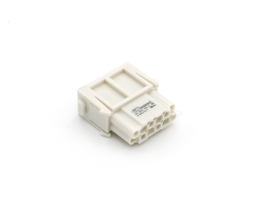 GWconnect Crimp Contact Insert, Female, 12-Pole, 10A, for Turned Crimp Contacts, Size «34.2x14.6»